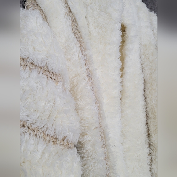 SIDE EFFECTS Hand crocheted Eyelash Vintage 80's Plush Cardigan - Picture 5 of 6